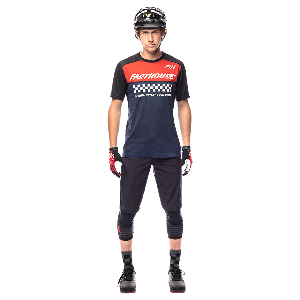 Alloy Mesa Short Sleeve Youth Jersey - Heather Red/Navy