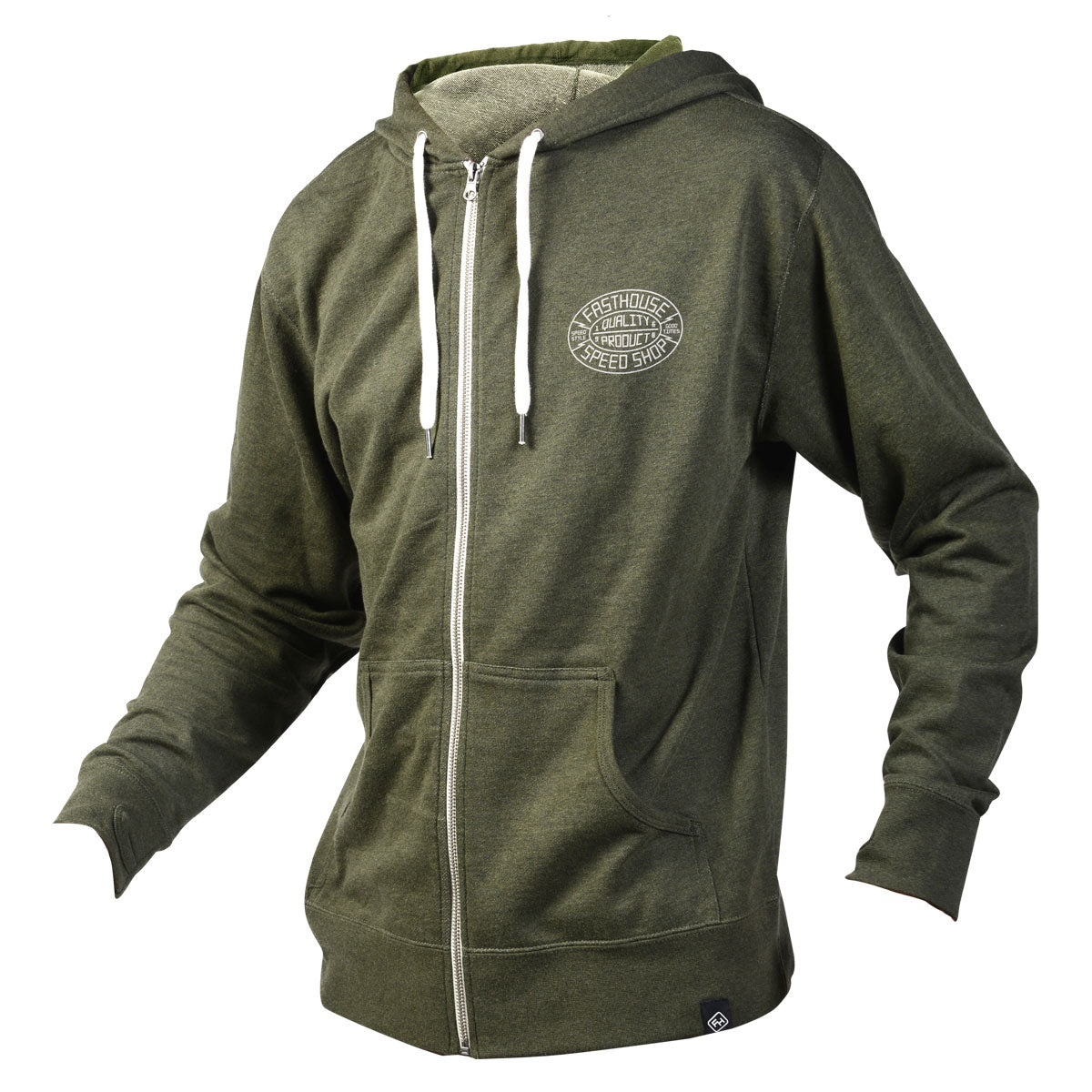 Forge Hooded Zip-Up - Olive Heather