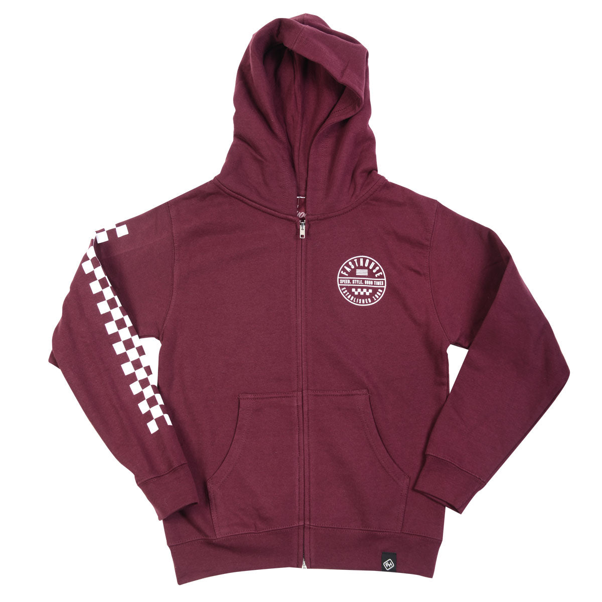 Statement Youth Hooded Zip-Up - Maroon