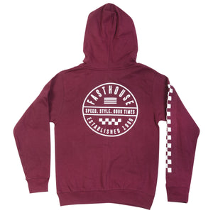 Statement Youth Hooded Zip-Up - Maroon