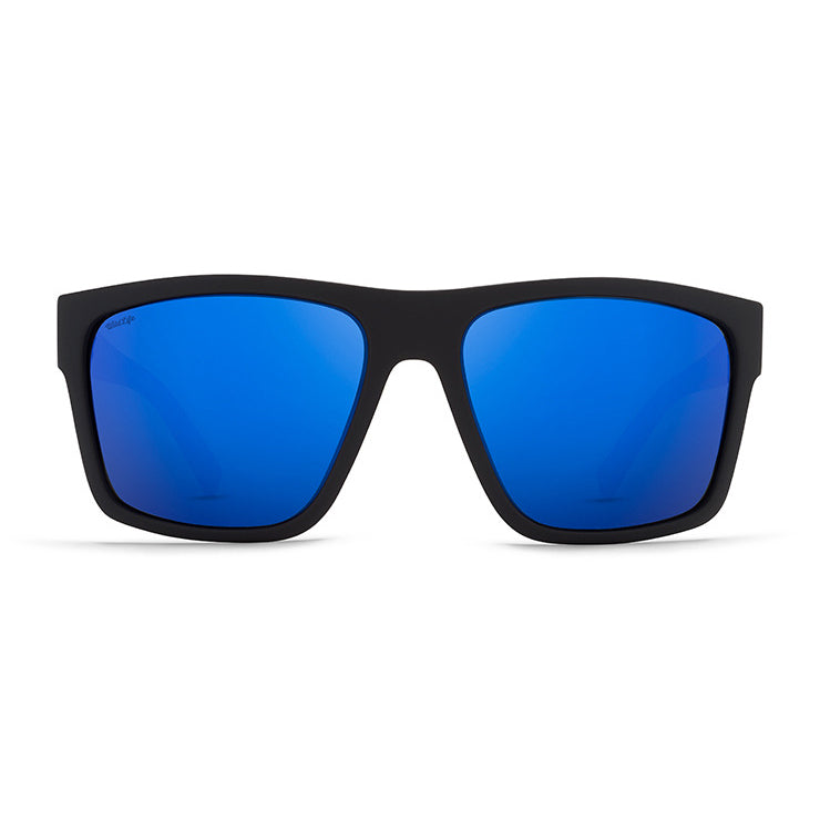 VonZipper Dipstick Polarized Sunglasses - Black Satin/Wildlife Blue Flash Fasthouse