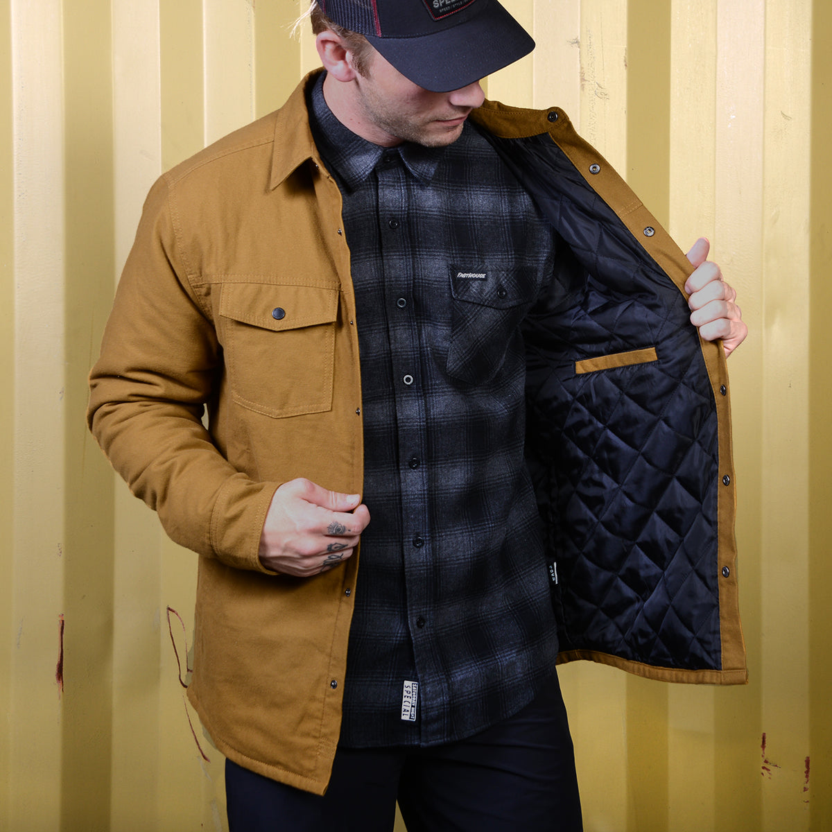 Elysian Quilted Flannel - Tobacco