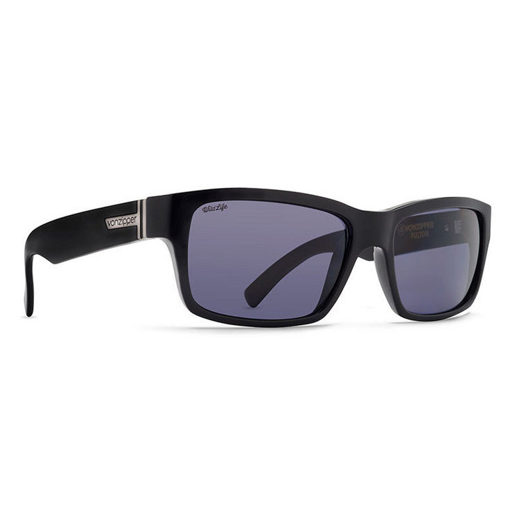 VonZipper Fulton Polarized Sunglasses - Black Gloss/Wildlife Vintage Gray Fasthouse