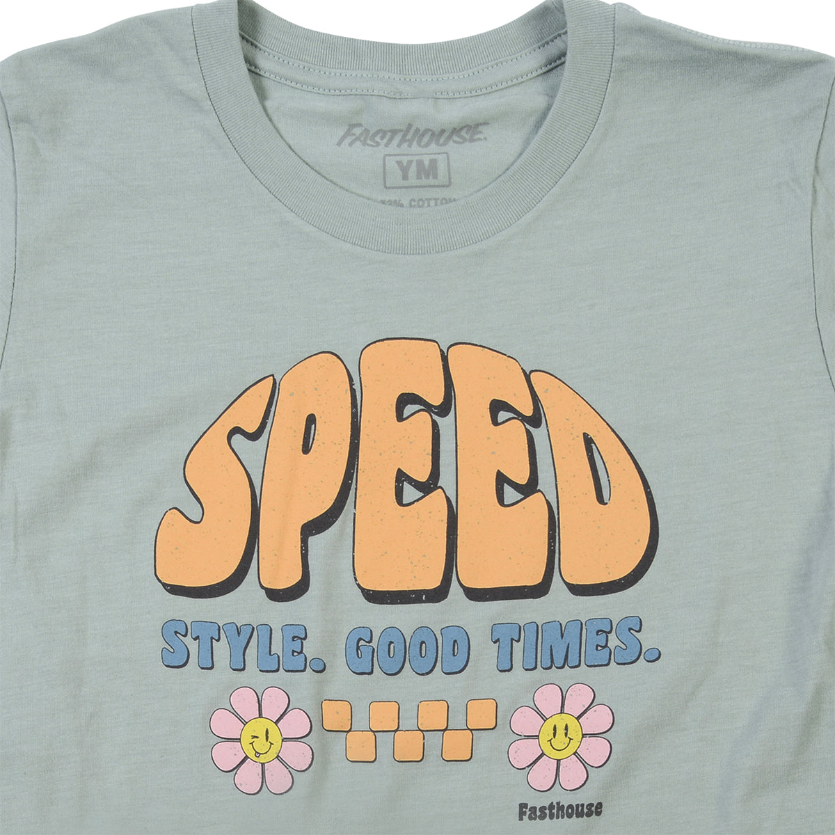 Peachy Keen Girl's Tee - Heather Blue