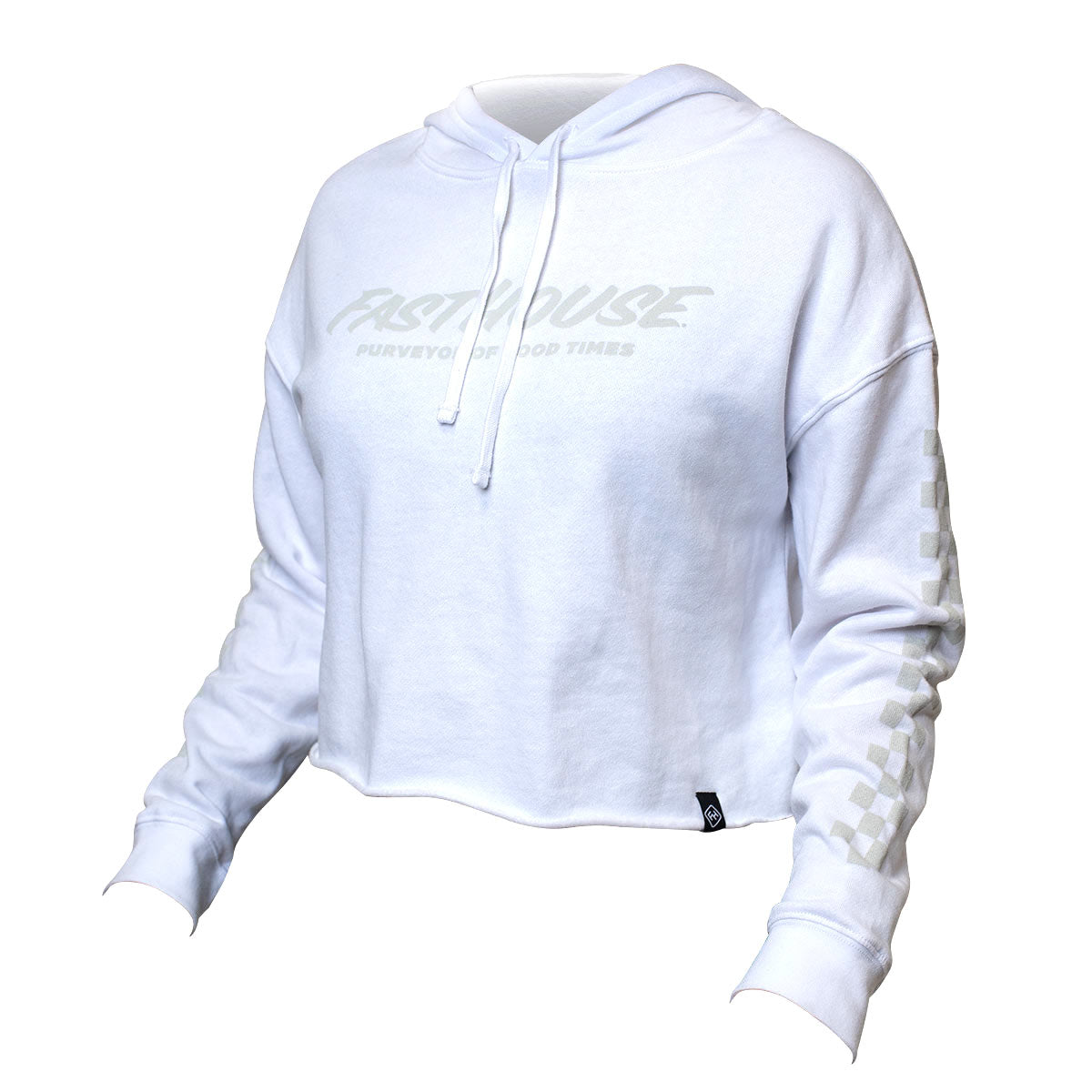 Logo Crop Women's Hooded Pullover - White