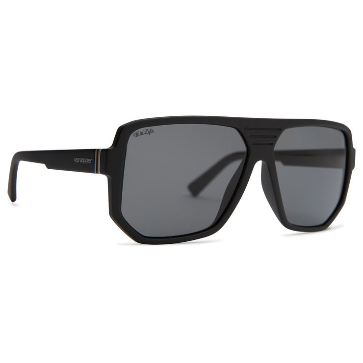 VonZipper Roller Polarized Sunglasses - Black Satin/Vintage Gray Fasthouse
