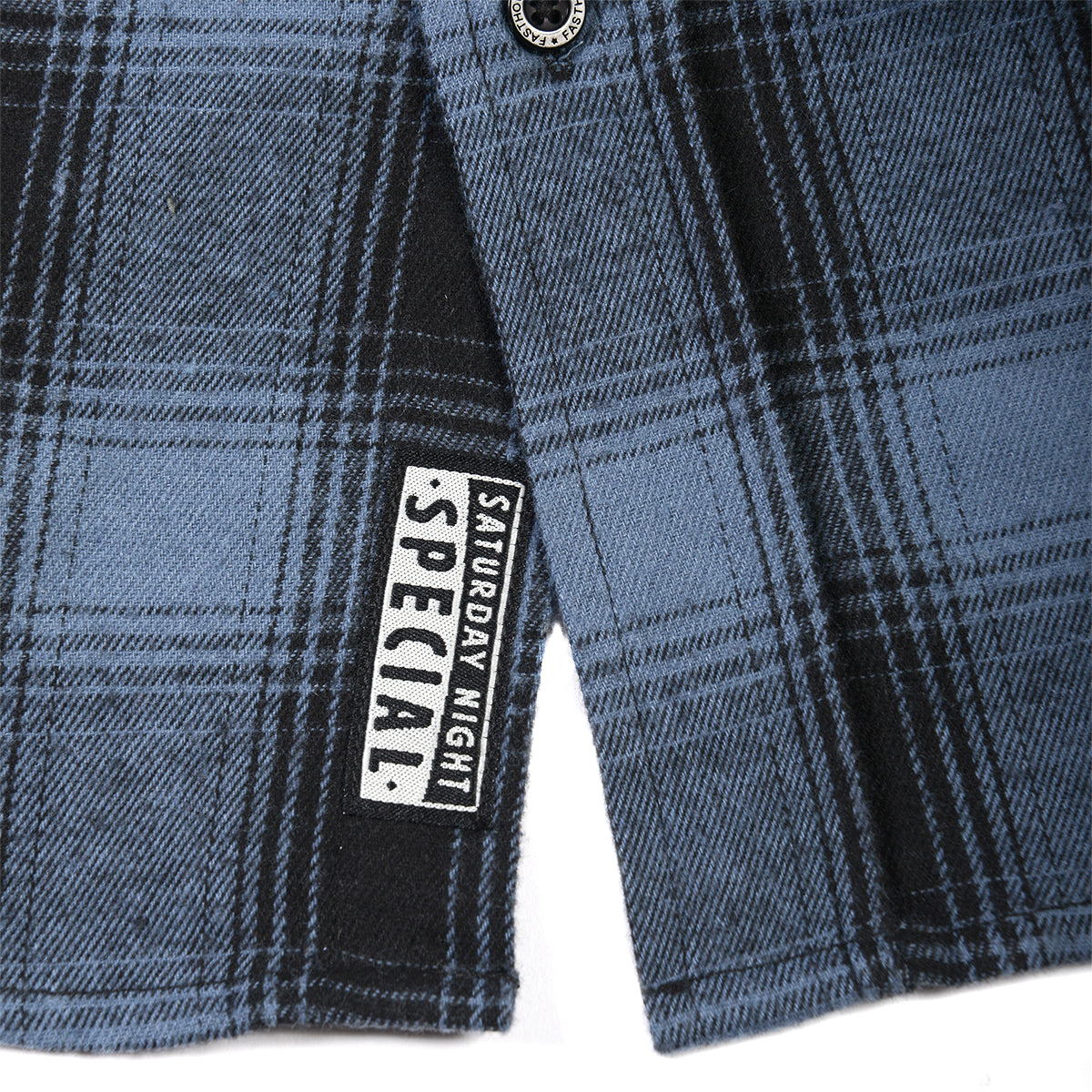 Saturday Night Special Flannel - Dust Blue/Black
