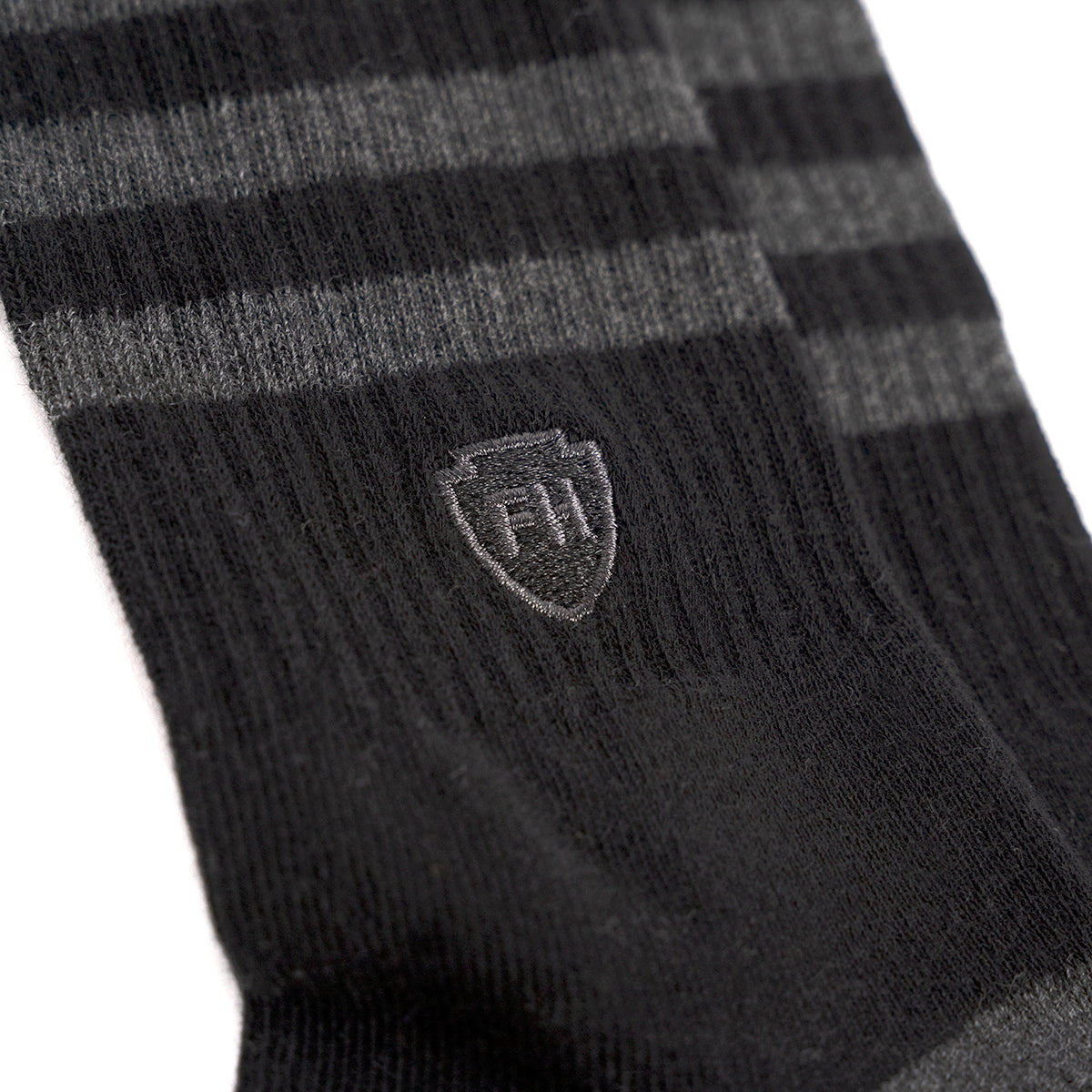 Striped Crew Socks, 3 Pack - Black/White