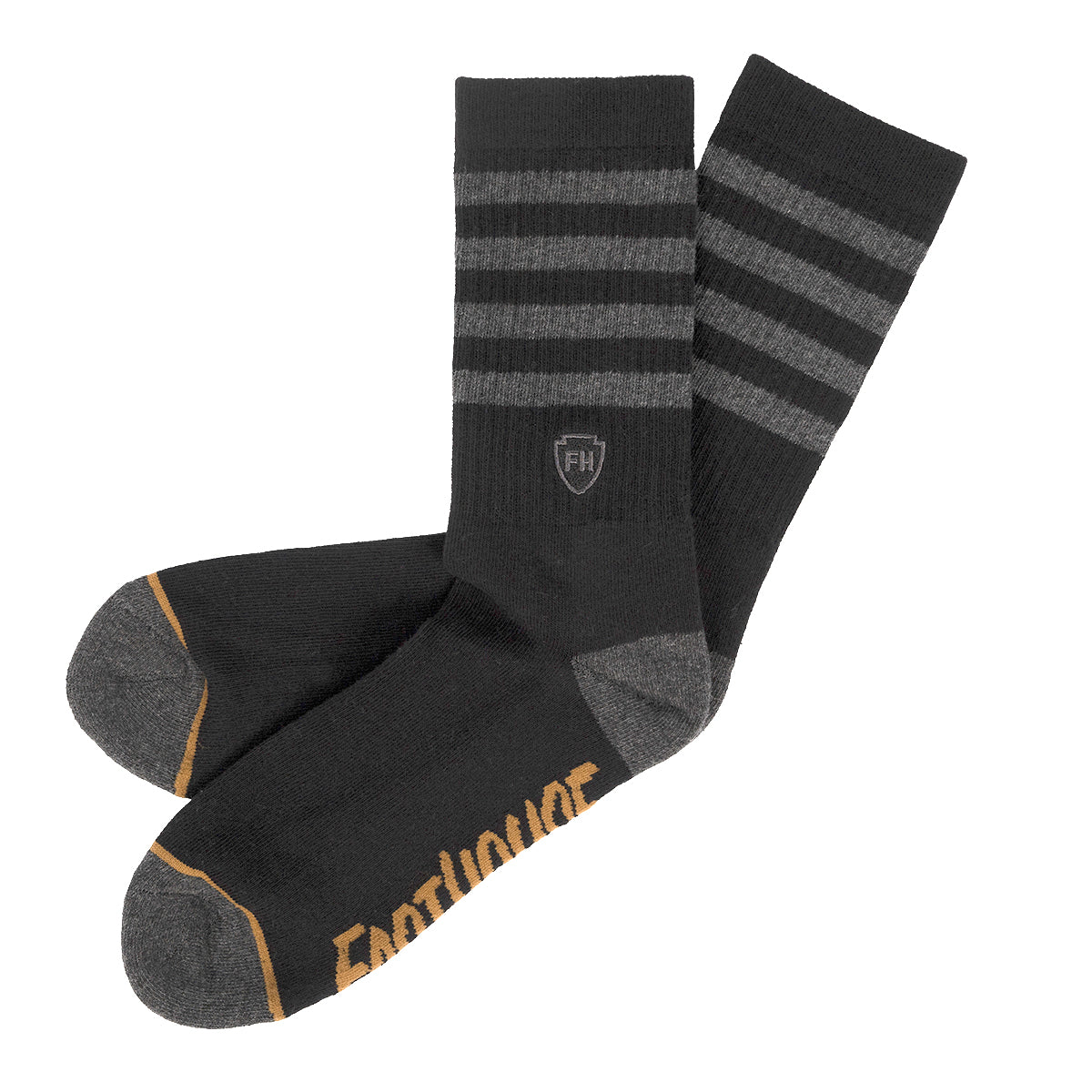 Striped Crew Socks, 3 Pack - Black/White