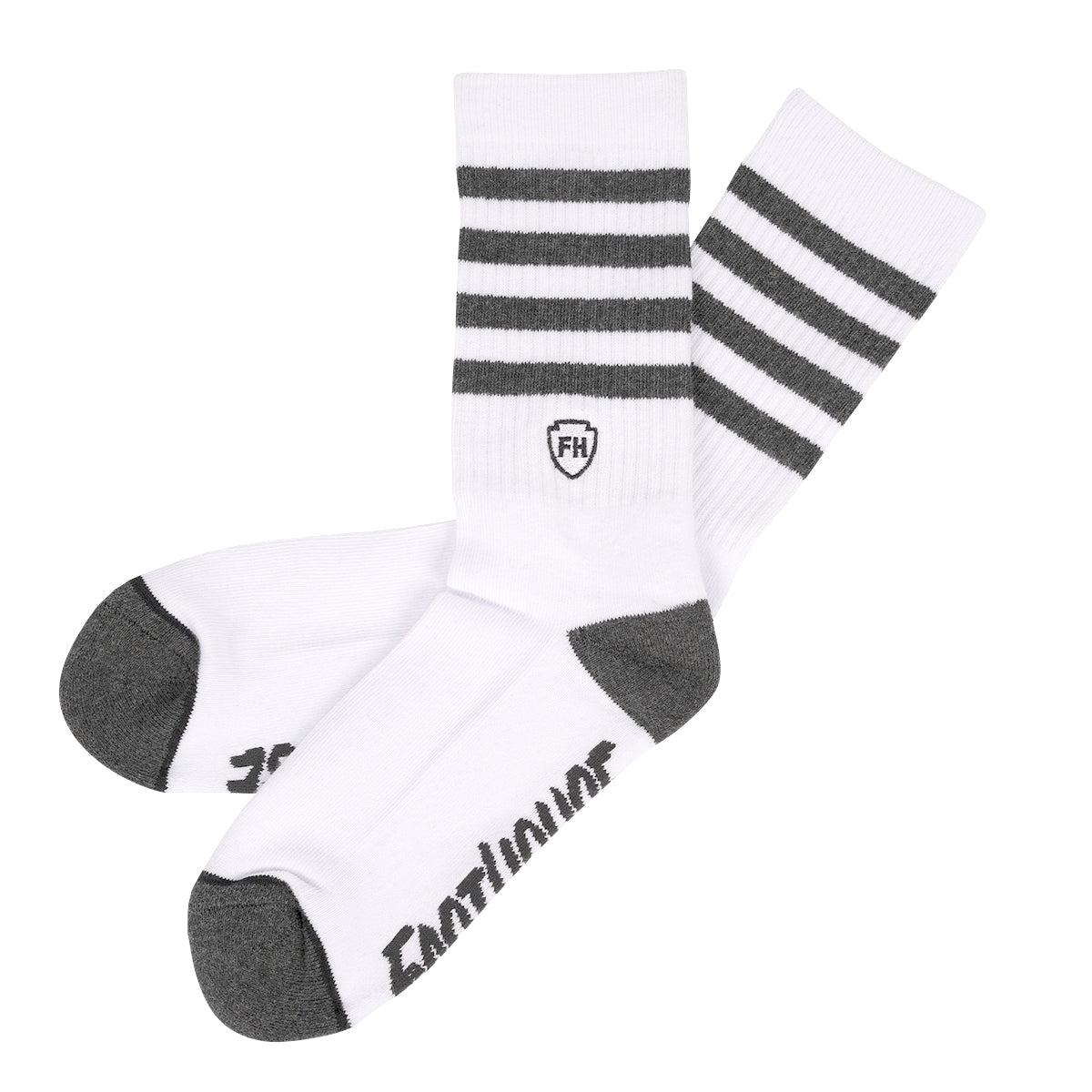 Striped Crew Socks, 3 Pack - Black/White