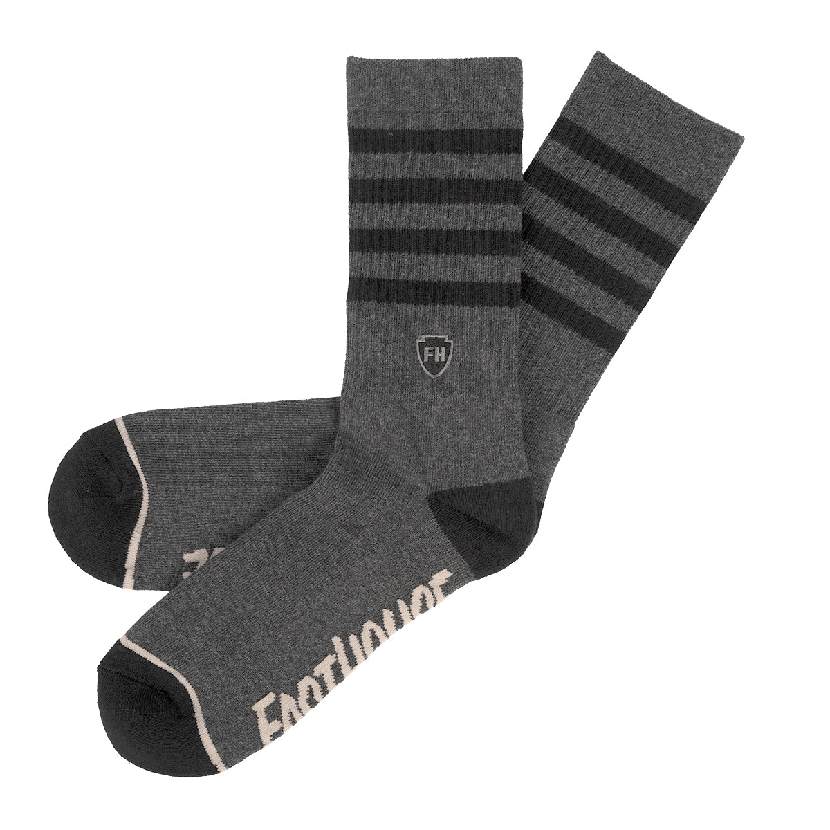 Striped Crew Socks, 3 Pack - Black/White