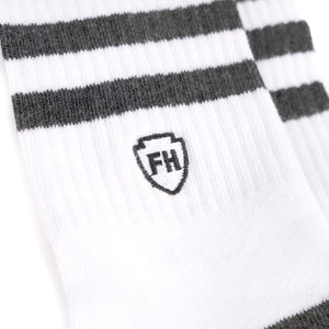 Striped Crew Socks, 3 Pack - Black/White