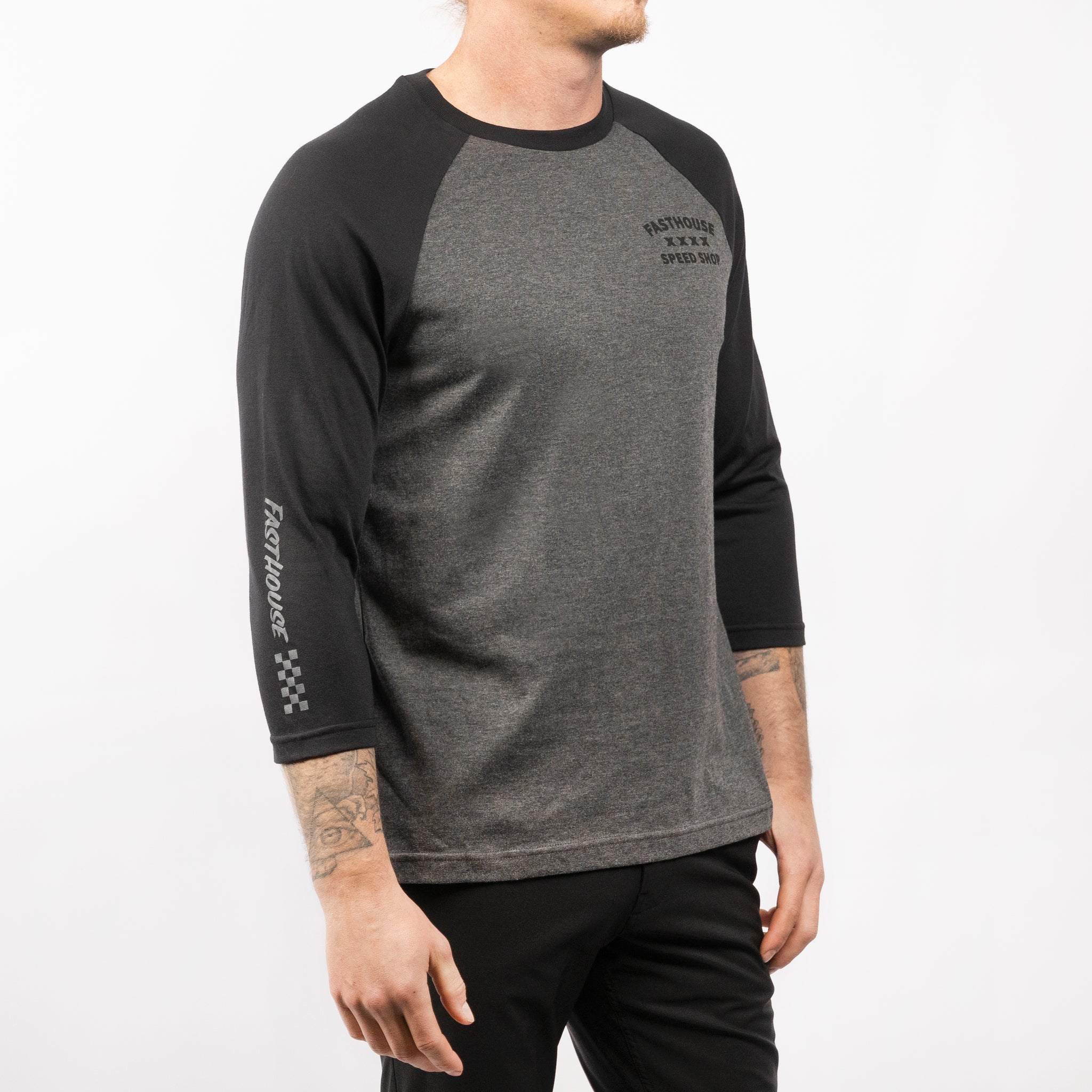 Swift Raglan Tech Tee - Black/Charcoal Heather