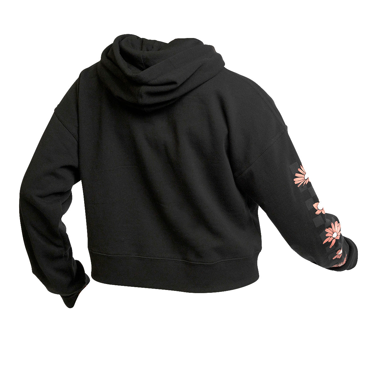 Serene Women's Hooded Crop Pullover - Black
