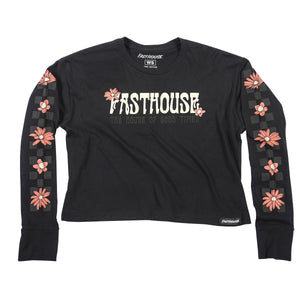 Serene Long Sleeve Women's Crop Tee - Black