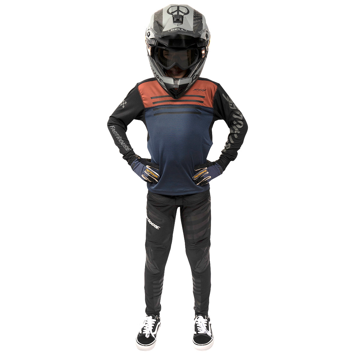 Alloy Sidewinder LS Youth Jersey - Rust/Midnight Navy