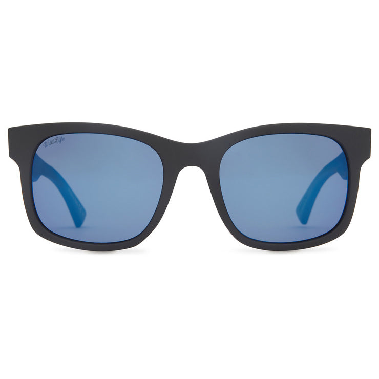 VonZipper Bayou Polarized Sunglasses - Black Satin/Blue Flash