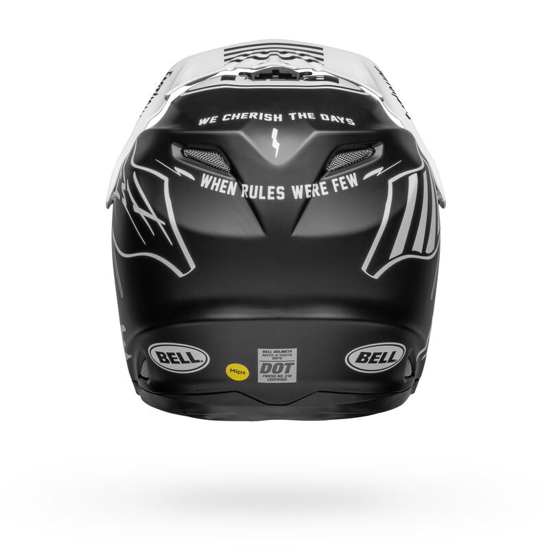 Bell Moto-9 MIPS Youth Helmet - Flying Colors Matte Black/White