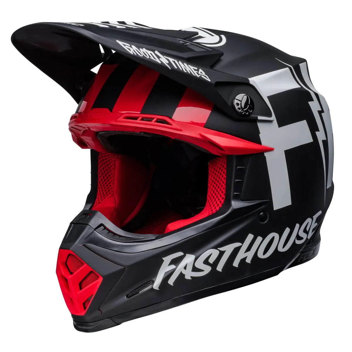 2016 bell moto 9 carbon flex motocross helmet syndrome red Bell x Fasthouse Tribe Moto 9S Flex Helmet - Black/White