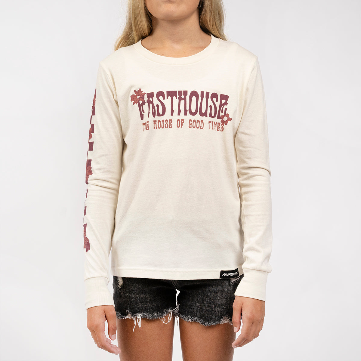 Serene Long Sleeve Girls Tee - Natural
