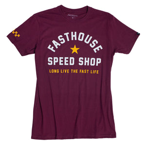 Fast Life Tee - Maroon