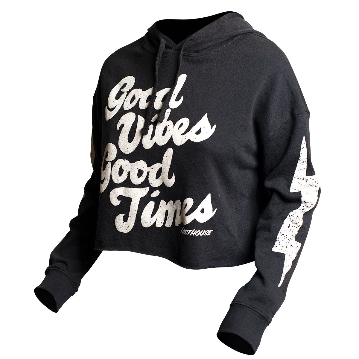 Feelgood Womens Cropped Hoodie - Black