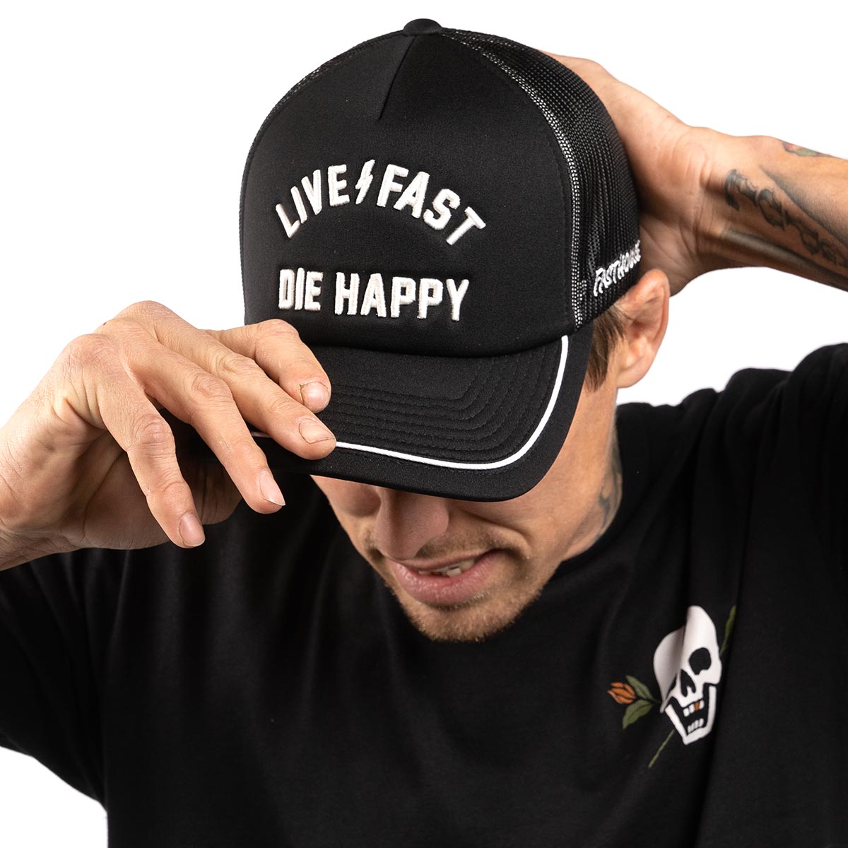 Happy Trucker Hat - Black