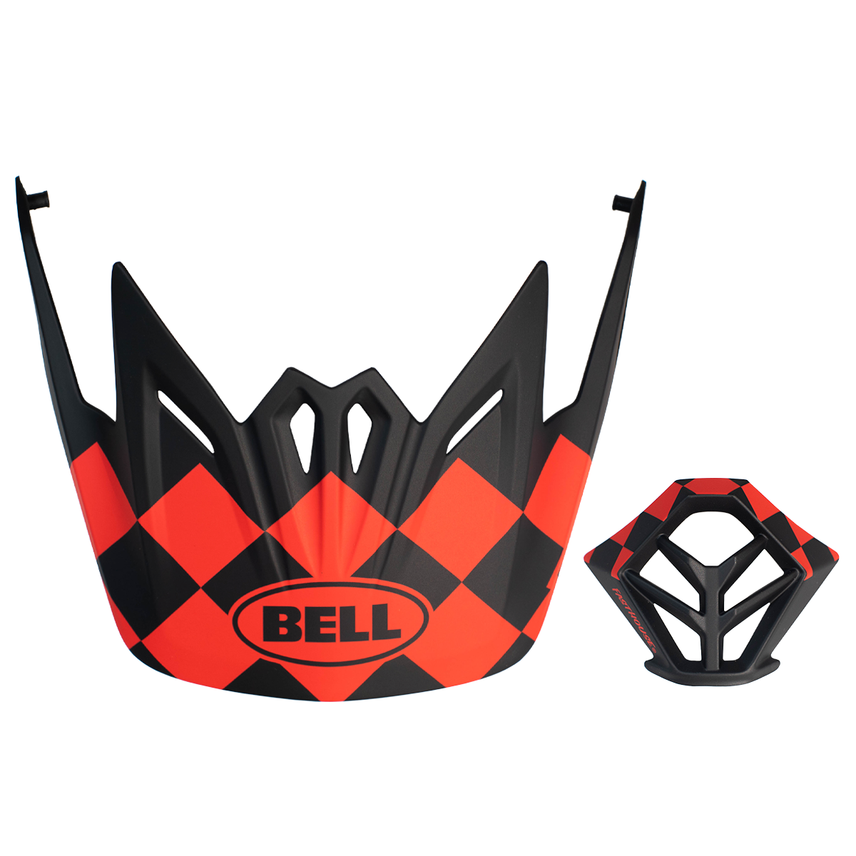 Bell Full-9 Checkers Visor + Mouthpiece Kit - Matte Red/Black