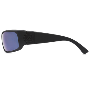VonZipper Kickstand Polarized Sunglasses Black Satin Blue Flash